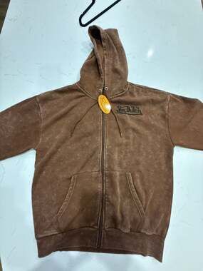 Von Dutch Brown Zip-Up Hoodie